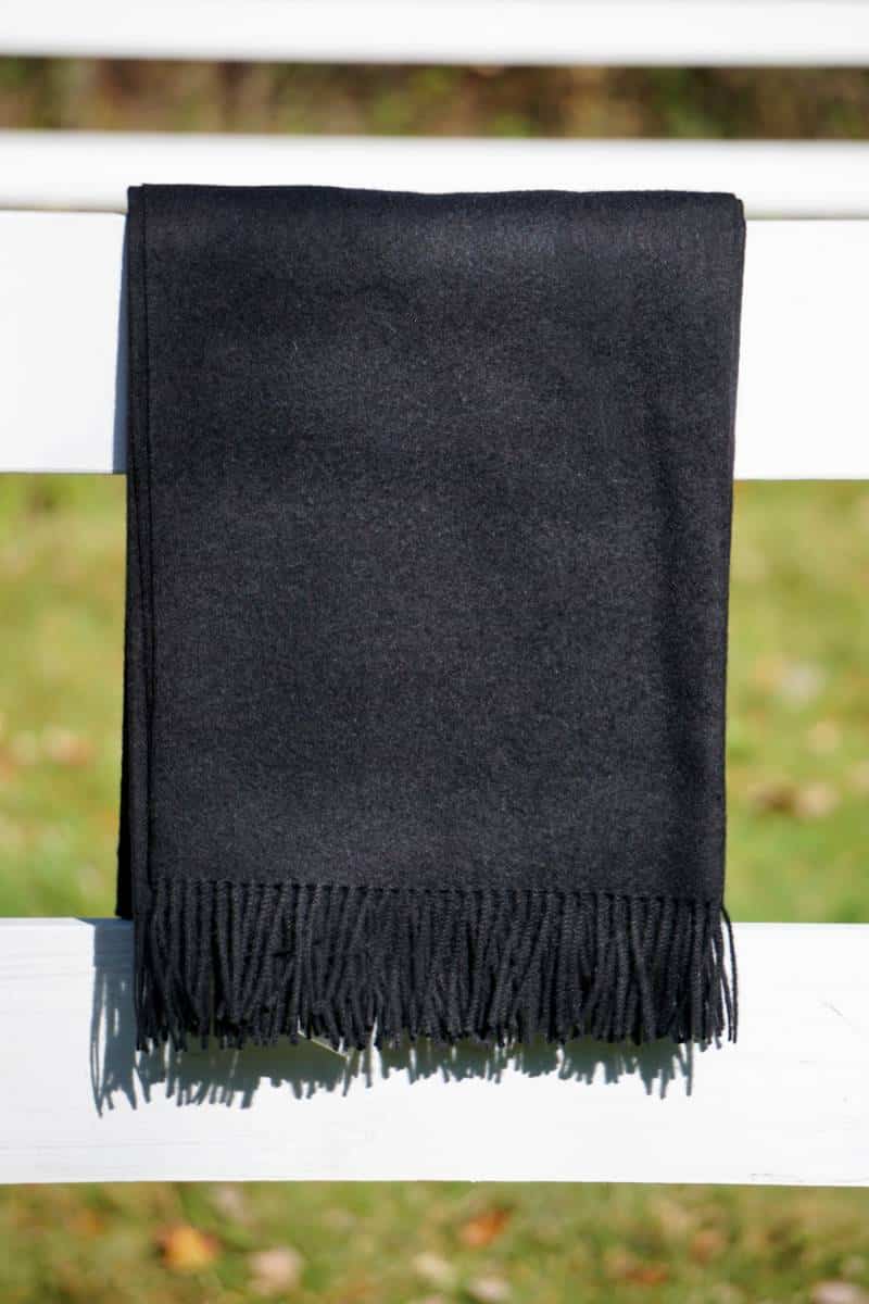 100% Pure Baby Alpaca Sofa Throw In Black