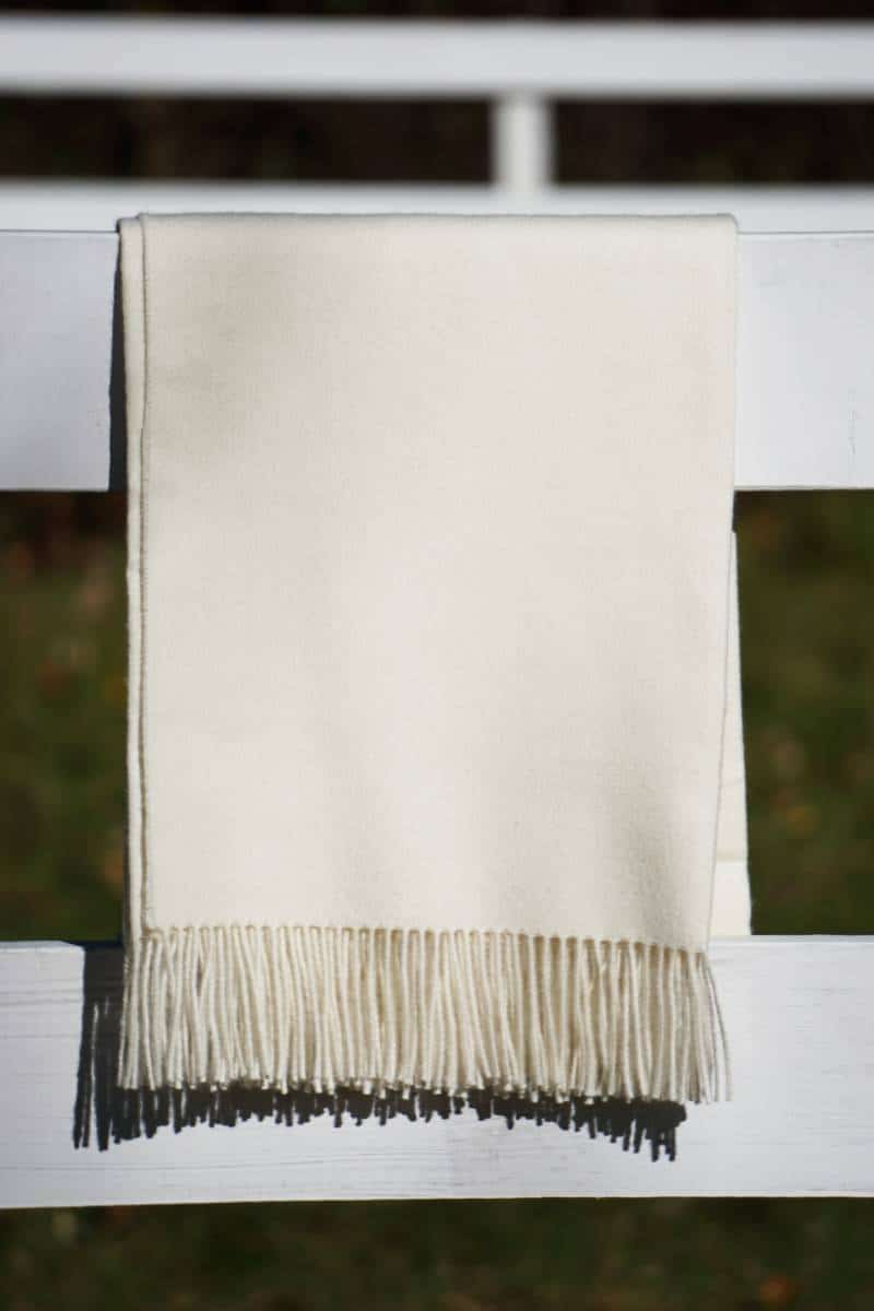 100% Pure Baby Alpaca Sofa Throw In Cream