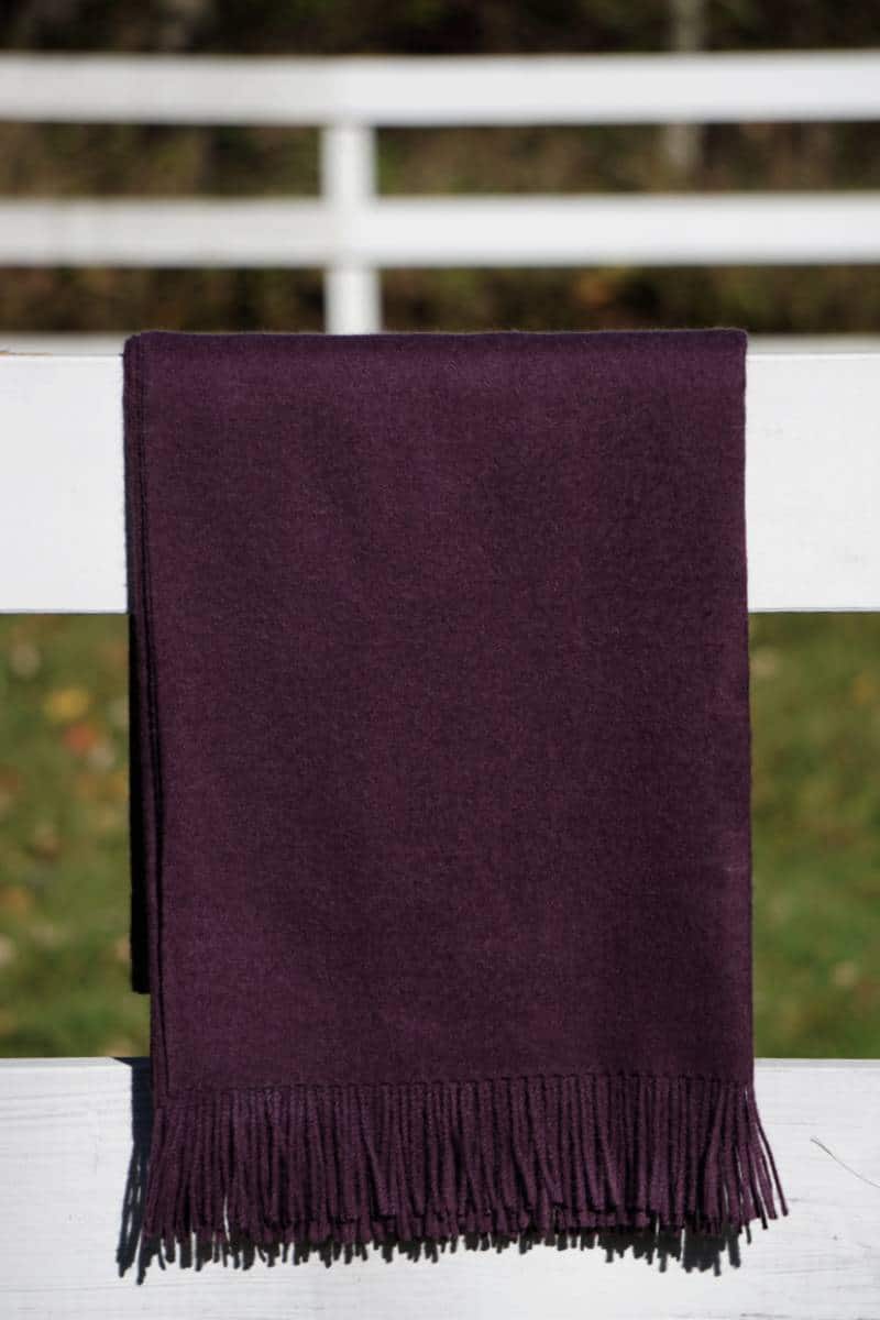 100% Pure Baby Alpaca Sofa Throw In Merlot