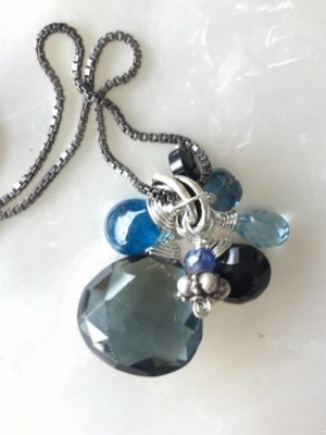 Slate Blue Quartz Gemstone Necklace