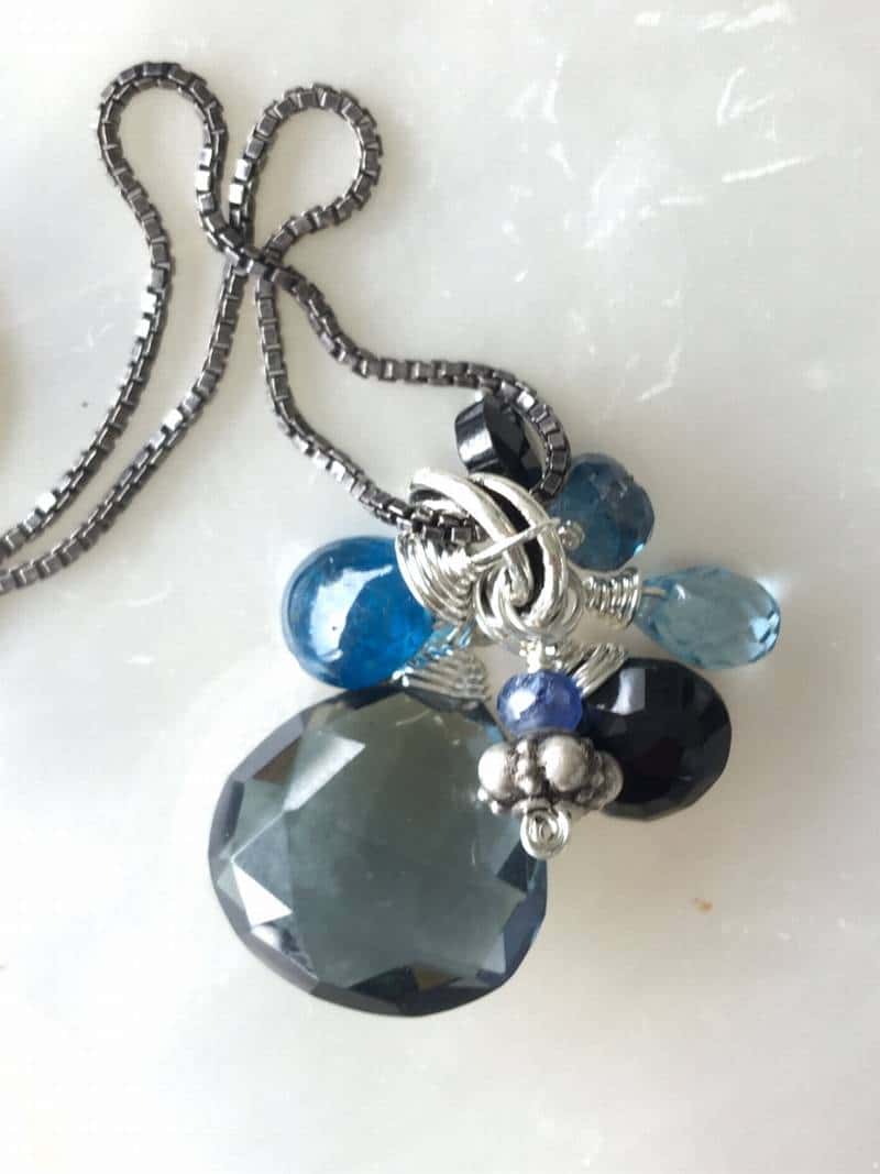 Slate Blue Quartz Gemstone Necklace