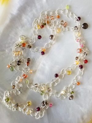 Extra Long Multi Gemstone Necklace