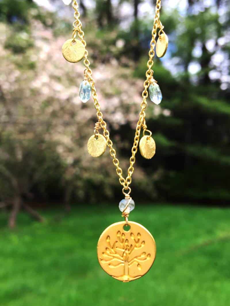 Ceylon Moonstone Tree of Life Necklace