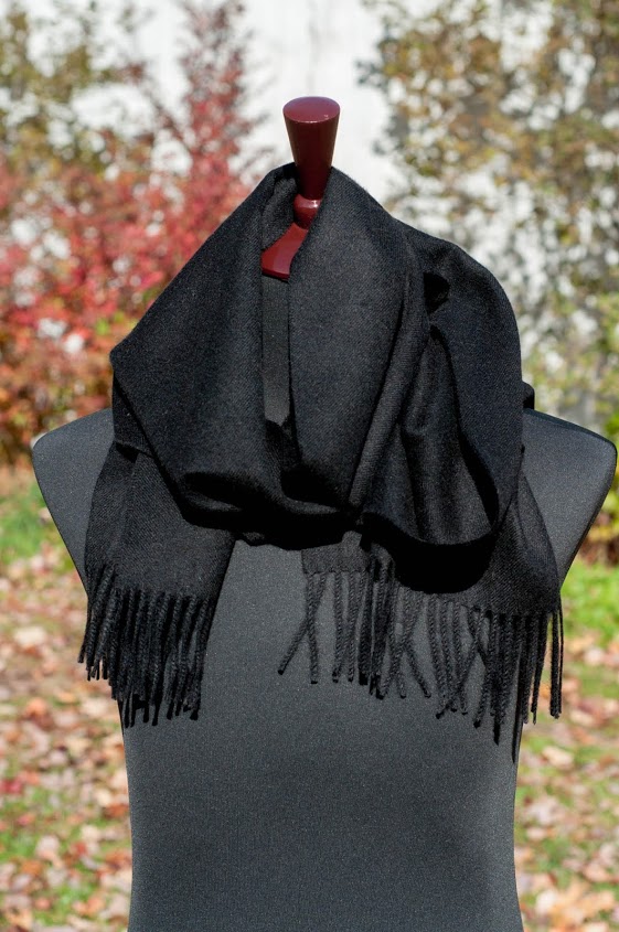 Pure Alpaca Scarf in Black