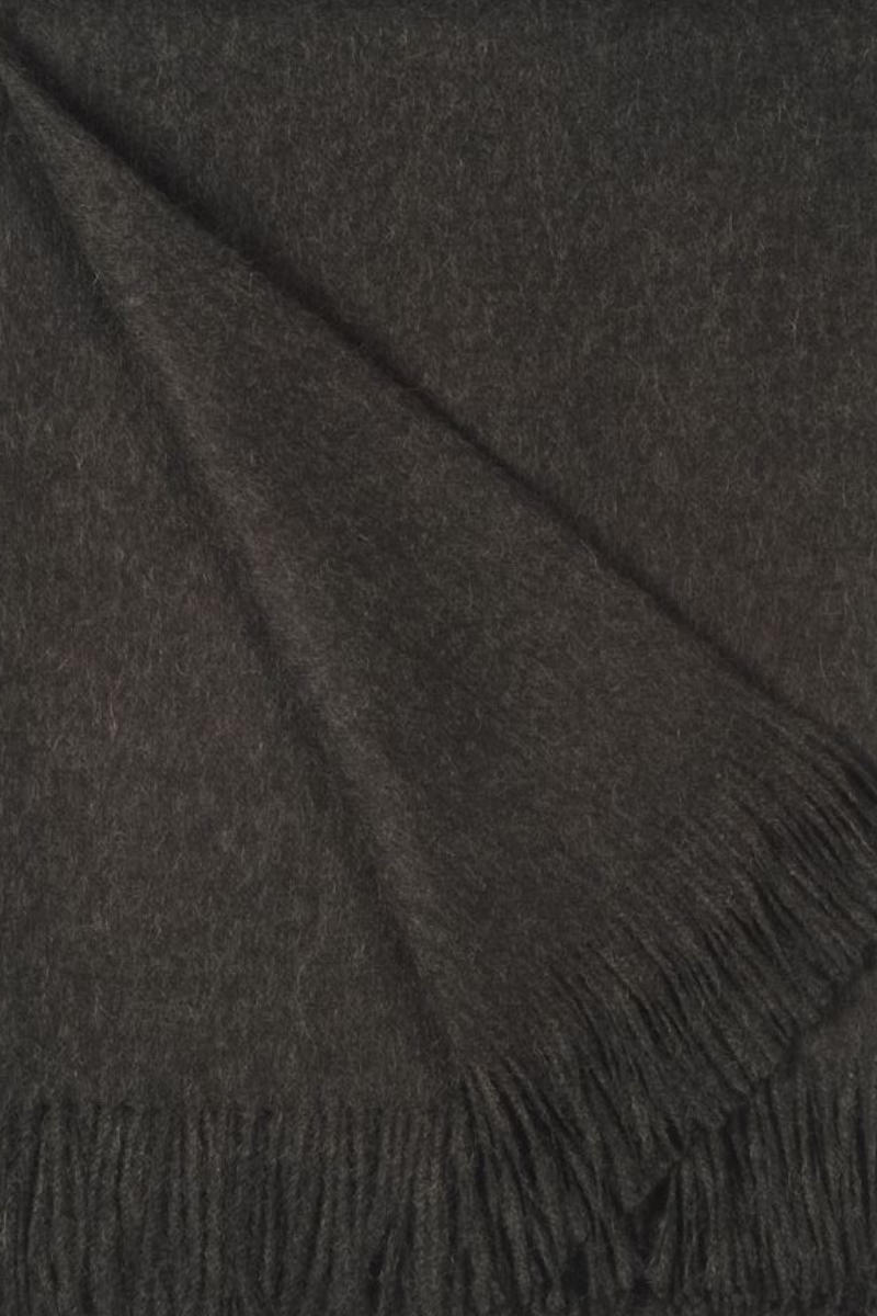Pure Baby Alpaca Sofa Throw In Chocolate Brown