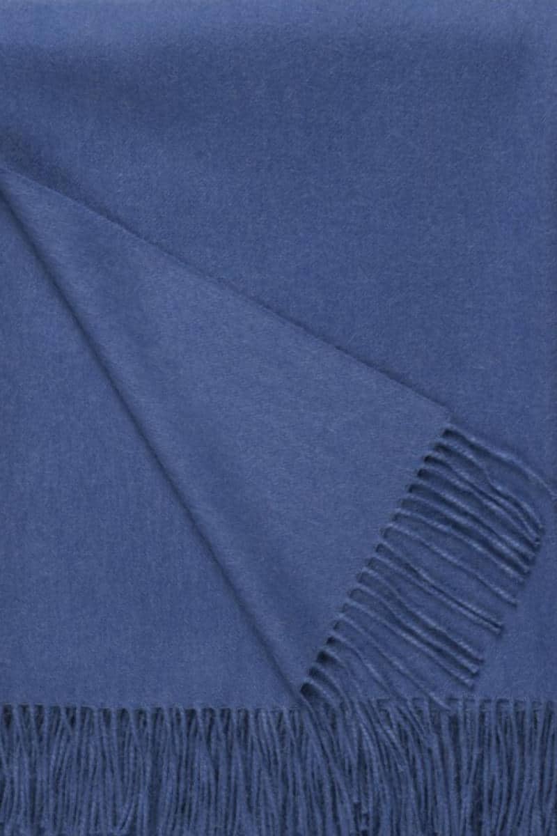 Pure Baby Alpaca Sofa Throw In Oxford Blue