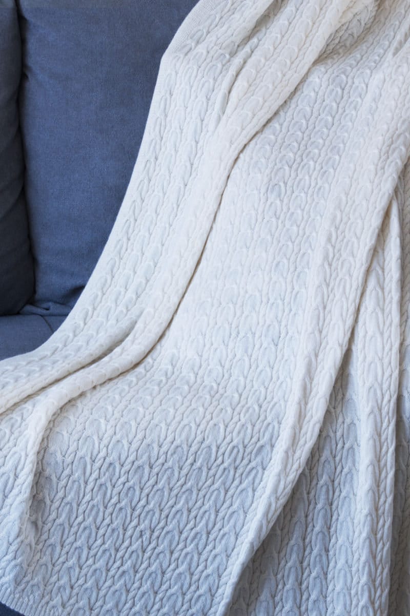 100% Pure Baby Alpaca Cable Throw