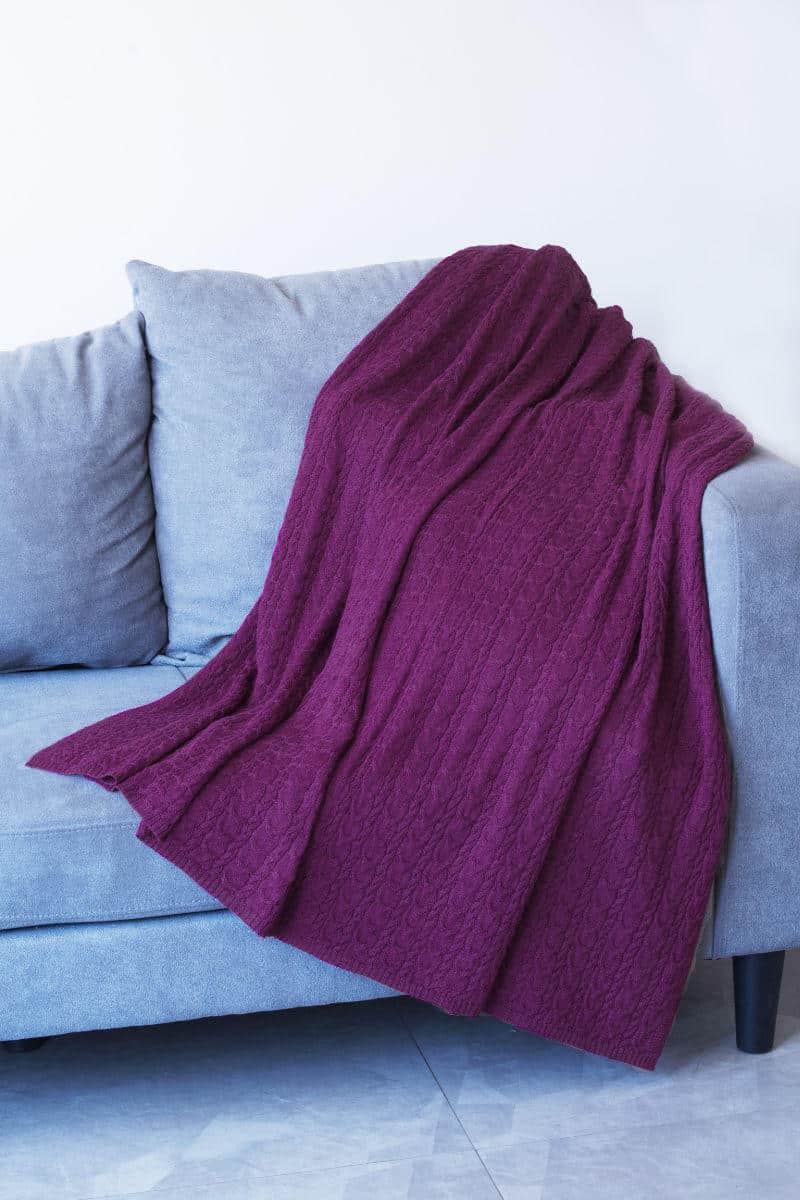 100% Pure Baby Alpaca Cable Throw