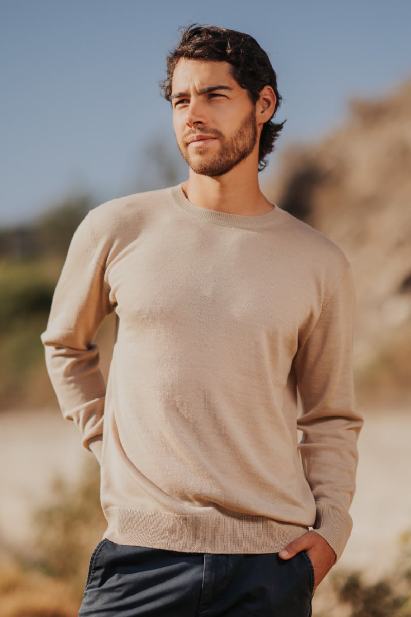 Men's Royal Alpaca Crew Sweater