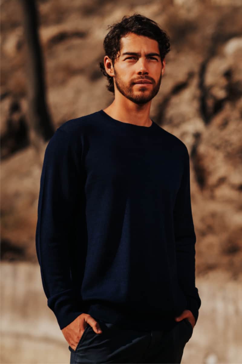 Men's Royal Alpaca Crew Sweater
