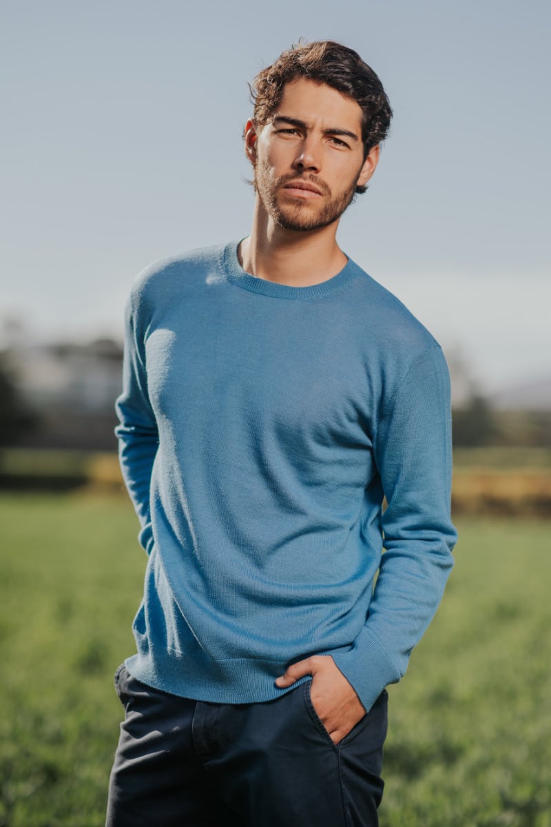 Men's Royal Alpaca Crew Sweater