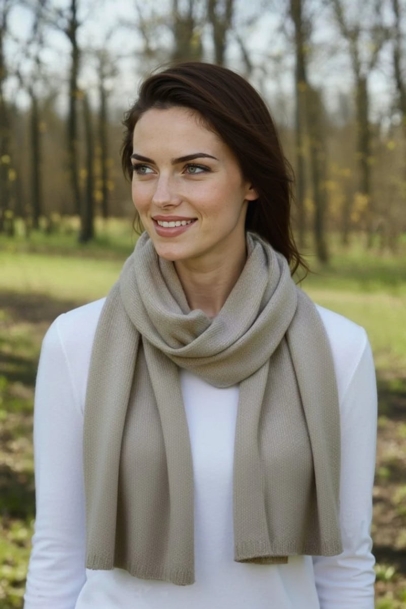 100% PURE BABY ALPACA KNIT SCARF FOR WOMEN IN ROSE GREY