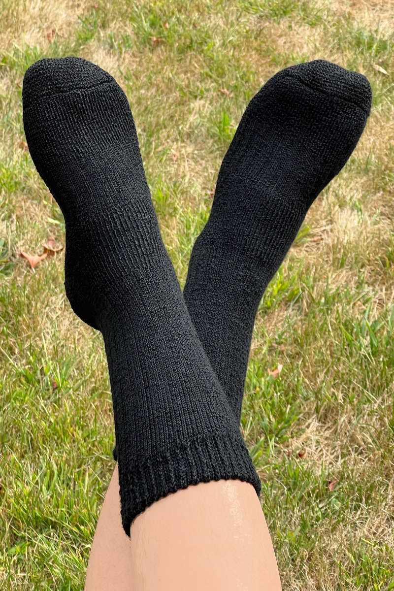 Mt. Caesar Alpacas Polar Plush Alpaca Socks in Black