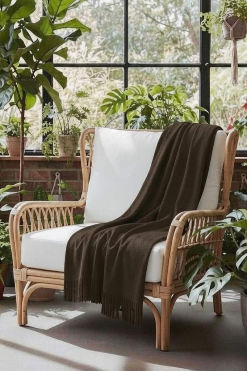 100% Pure Baby Alpaca Sofa Throw in Chocolate Brown